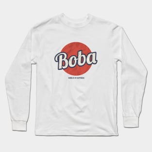 Boba Shirt, boba lover tee, bubble tea, retro shirt, pearl milk tea Long Sleeve T-Shirt